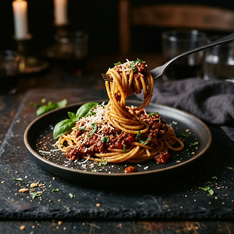 Pizza La Mamma – Spaghetti auf der Gabel