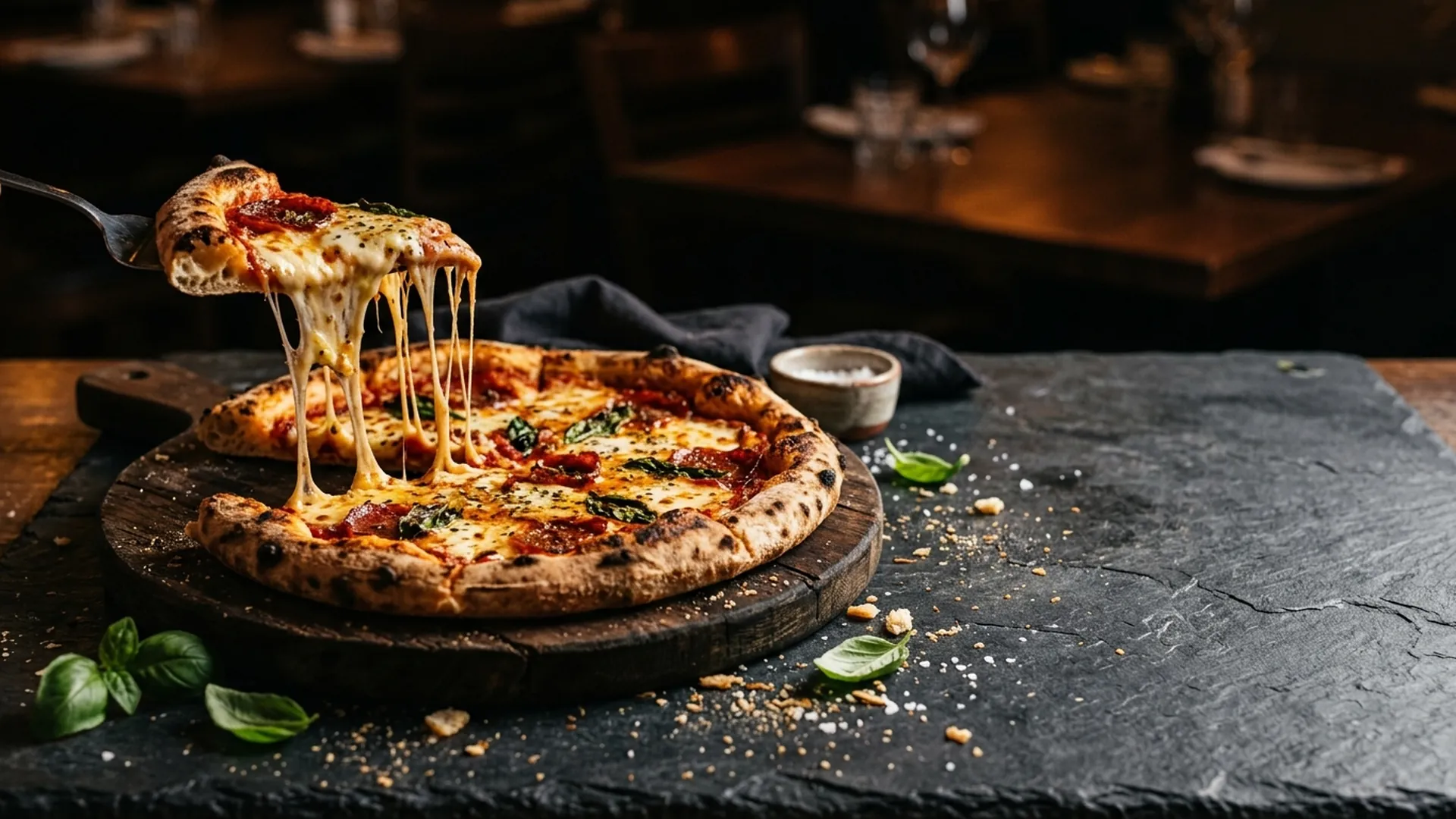 Pizza frisch serviert – Pizza La Mamma