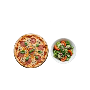 Mittagsmenü Pizza Ø 26 cm mit Beilagensalat – Pizza La Mamma