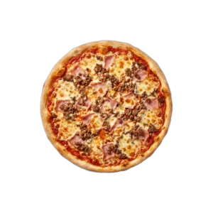 Nr. 20 Vorderschinken, Hackfleisch – Pizza La Mamma