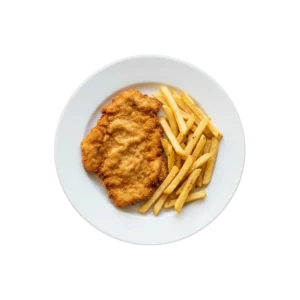 Nr. 308 Paniertes Schweineschnitzel – Pizza La Mamma
