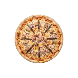 Nr. 38 Thunfisch, Zwiebeln, Sardellen – Pizza La Mamma