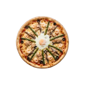 Nr. 46 Thunfisch, Sardellen, Krabben – Pizza La Mamma