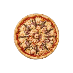 Nr. 47 Krabben, Sardellen, Zwiebeln – Pizza La Mamma