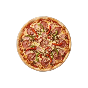 Nr. 51 Salami, Vorderschinken, Paprika – Pizza La Mamma
