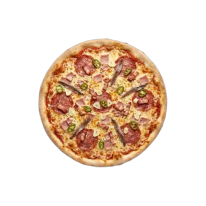 Nr. 54 Salami, Vorderschinken, Speck … – Pizza La Mamma