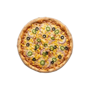 Nr. 55 Mais, Zwiebel, Peperoni, Oliven – Pizza La Mamma