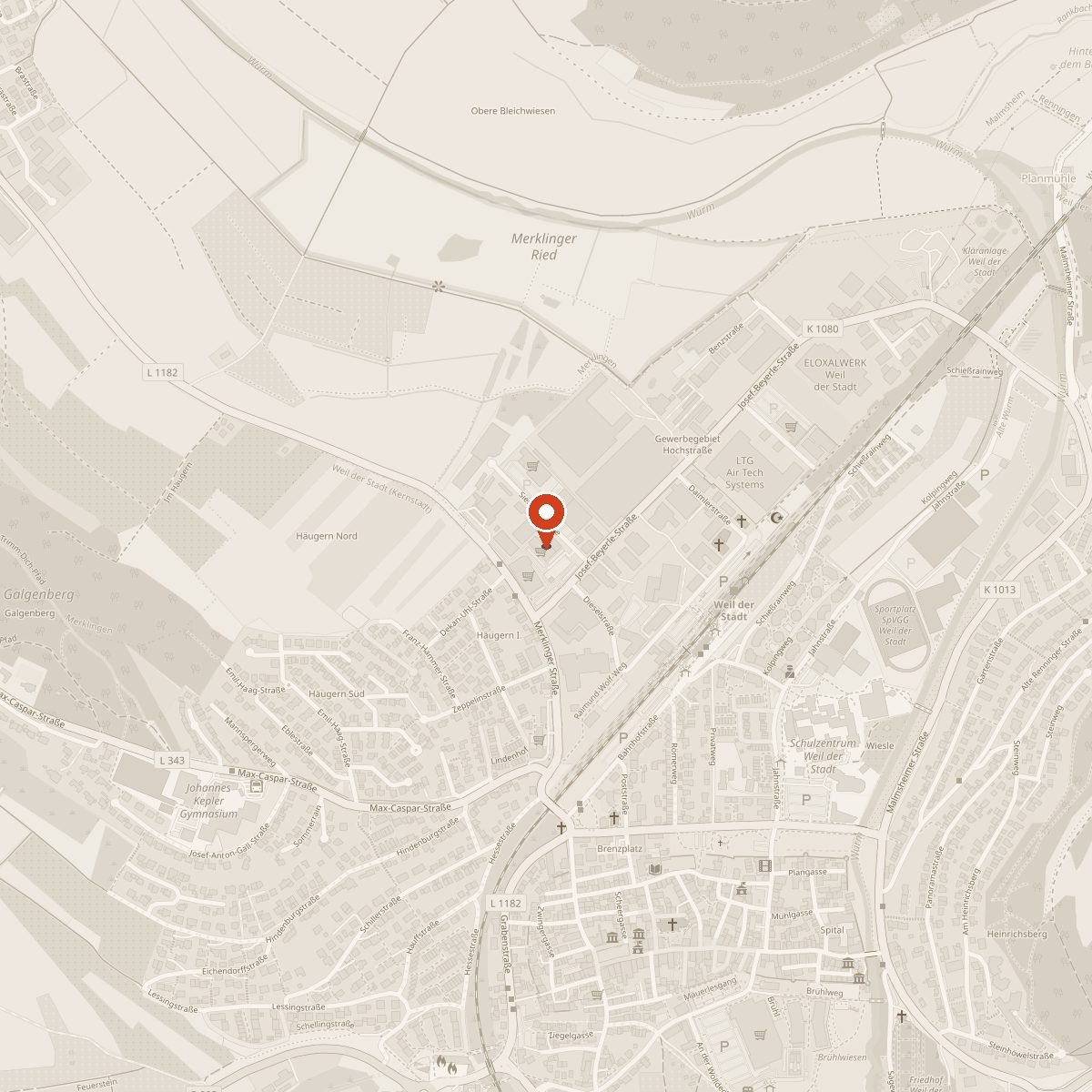 Kartenausschnitt: Pizza La Mamma, Siemensstraße 3/1, 71263 Weil der Stadt (OpenStreetMap)
