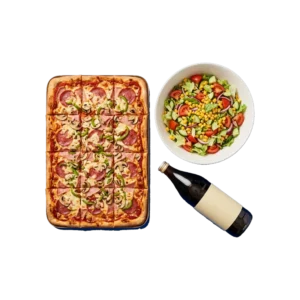 Spar-Menü Nr. 3: Party-Pizza mit Familien-Salat und Getränk nach Wahl – Pizza La Mamma
